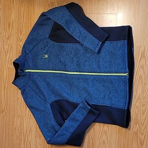 Spyder Blue Green Foremost Knit Fleece Lined Sweater Jacket Men's X-Large